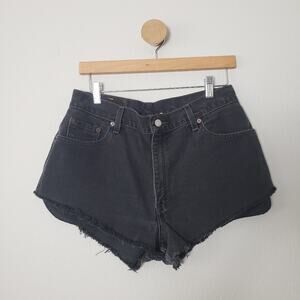 Urban Outfitters Renewal Reworked Vintage Levi's 550 Black High Rise Shorts 31